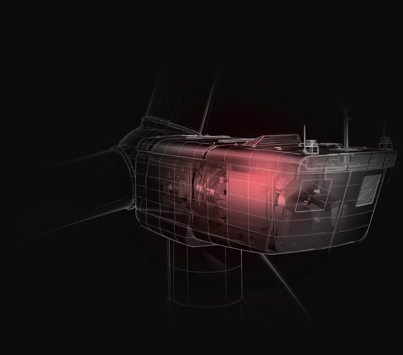 Computergenerierte Darstellung einer Windenergieanlage